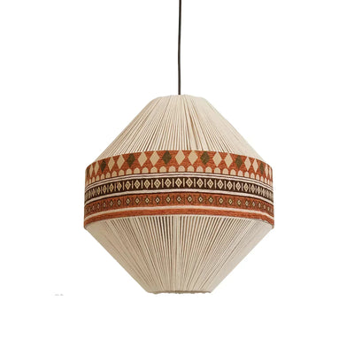 Astraea Boho Fringe Pendant Lamp with Geometric Weave - OpalDwell
