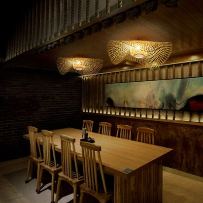 Nokari Boho Rattan Pendant Lamp Japanese Style Warm Glow OpalDwell