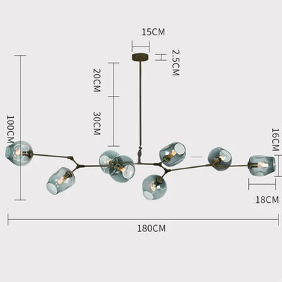 LustraNova Glass Bubble Pendant Light With Branching Arms Ambient Lighting - OpalDwell