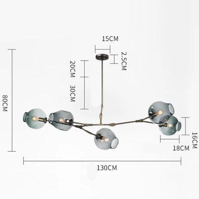 LustraNova Glass Bubble Pendant Light With Branching Arms Ambient Lighting - OpalDwell