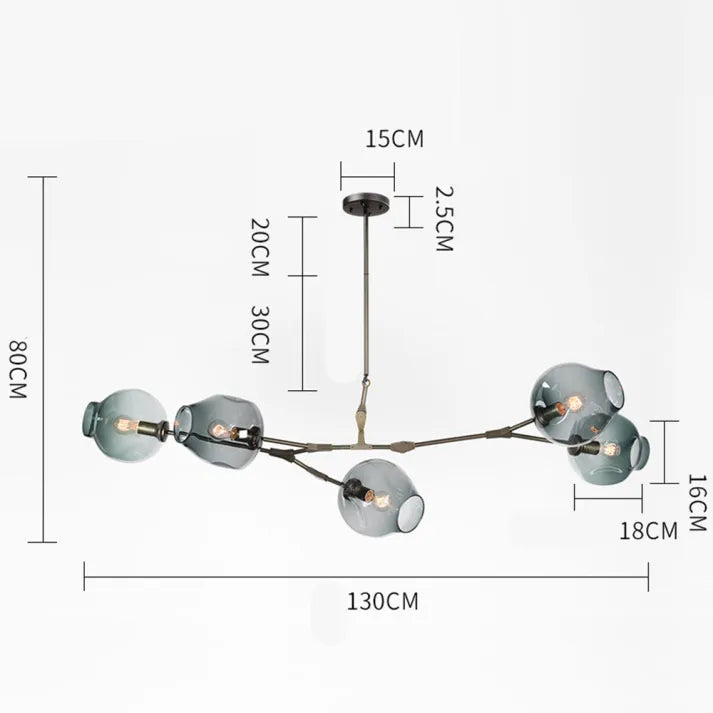 LustraNova Glass Bubble Pendant Light With Branching Arms Ambient Lighting - OpalDwell