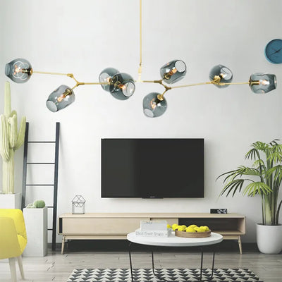 LustraNova Glass Bubble Pendant Light With Branching Arms Ambient Lighting - OpalDwell