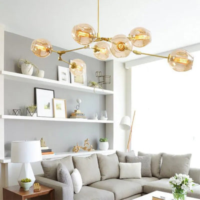 LustraNova Glass Bubble Pendant Light With Branching Arms Ambient Lighting - OpalDwell
