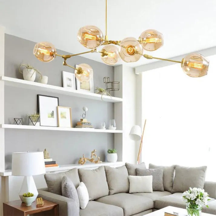 LustraNova Glass Bubble Pendant Light With Branching Arms Ambient Lighting - OpalDwell