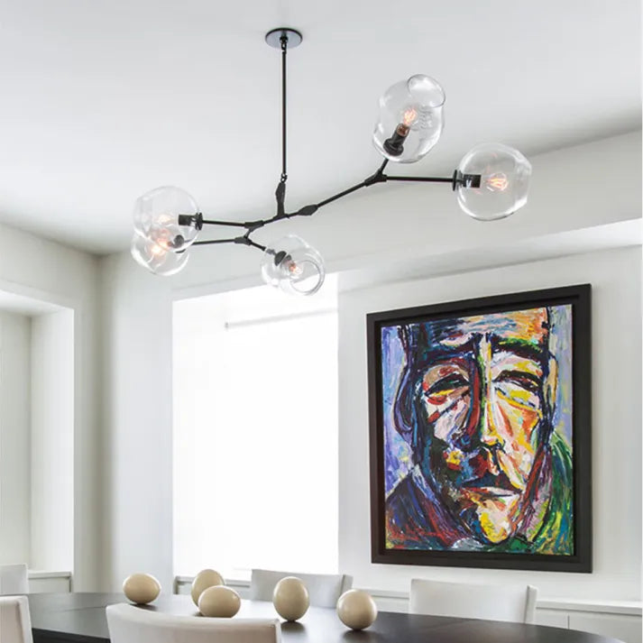 LustraNova Glass Bubble Pendant Light With Branching Arms Ambient Lighting - OpalDwell