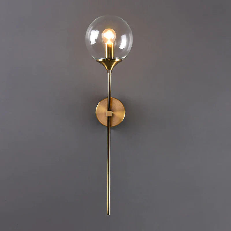 Glass Torch Wall Light in Brass | OpalDwell - OpalDwell