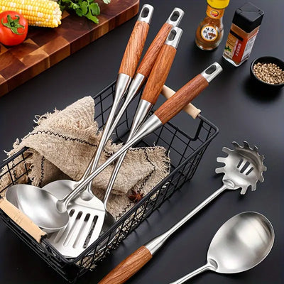 Aurora Gold and Silver Stainless Steel Kitchen Utensils - OpalDwell