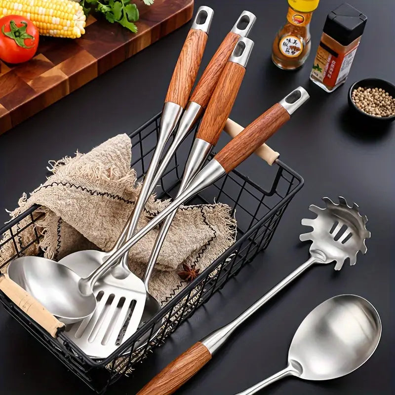 Aurora Gold and Silver Stainless Steel Kitchen Utensils - OpalDwell