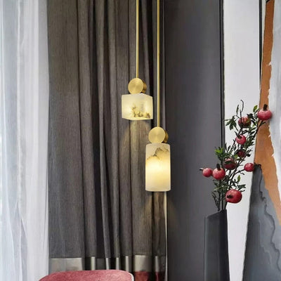 Lunette | Marble and Gold Pendant | OpalDwell - OpalDwell