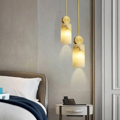 Lunette | Marble and Gold Pendant | OpalDwell - OpalDwell