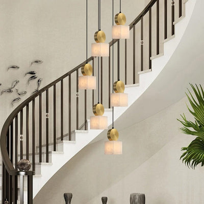 Lunette | Marble and Gold Pendant | OpalDwell - OpalDwell
