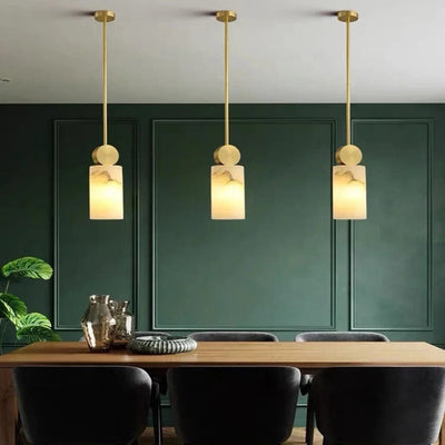 Lunette | Marble and Gold Pendant | OpalDwell - OpalDwell