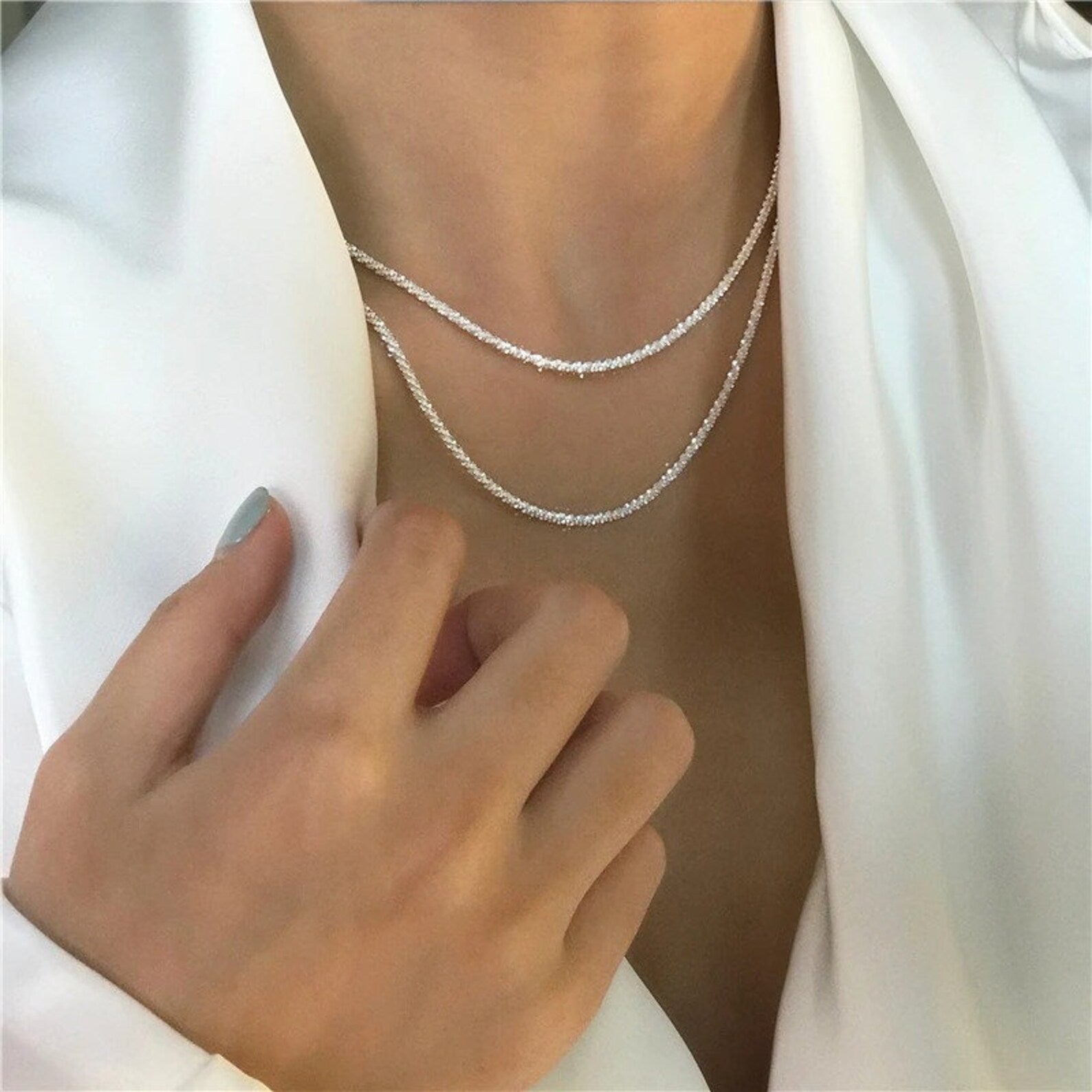 Lyssara Silver Starlight Necklace Set with Delicate Minimalist Pendants OpalDwell
