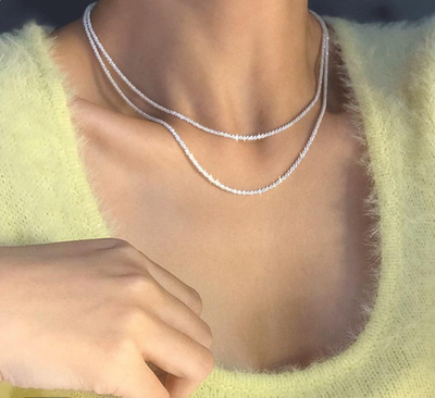 StellarSilk Silver Necklace Set With Minimalist Star Pendant For Day And Evening - OpalDwell