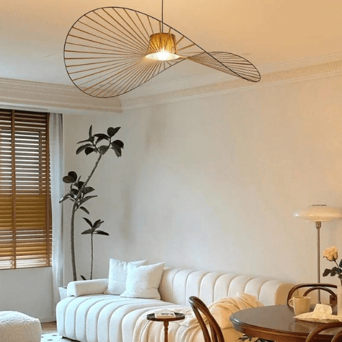 Vexaera Chandelier Modern Iron and Fabric Lighting Art Deco Flair OpalDwell