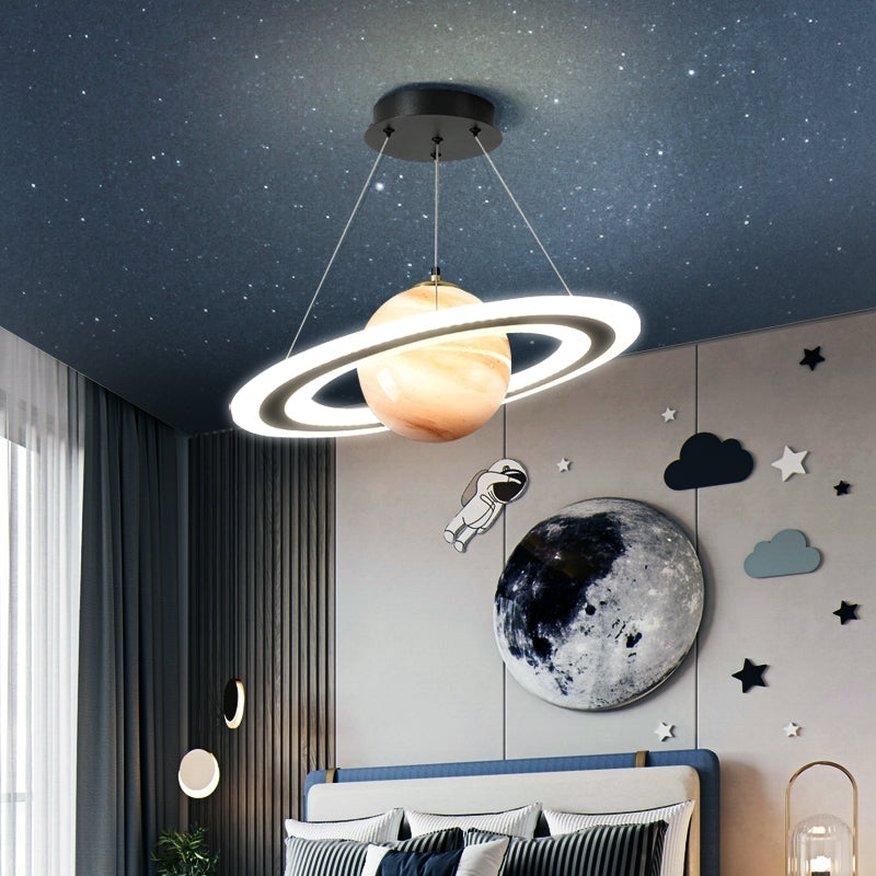 NovaSphere Planet Pendant Light Celestial Glow Fixture - OpalDwell