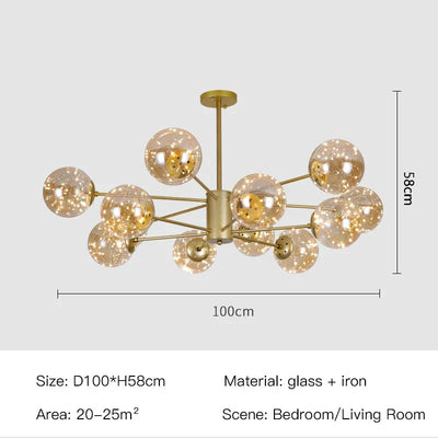 Aurene Glass Globe Chandelier By OpalDwell Modern Lighting OpalDwell