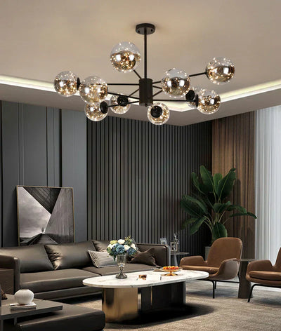 CelestiOrb Glass Globe Chandelier for Modern Living Rooms - OpalDwell