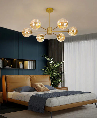 CelestiOrb Glass Globe Chandelier for Modern Living Rooms - OpalDwell