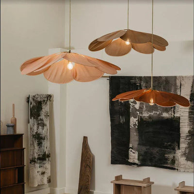 Vellora | Petal Pendant Light With Soft Floral Glow For Living Rooms - OpalDwell