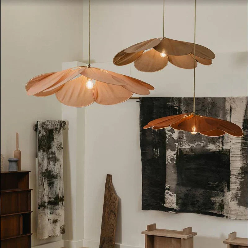 Vellora | Petal Pendant Light With Soft Floral Glow For Living Rooms - OpalDwell