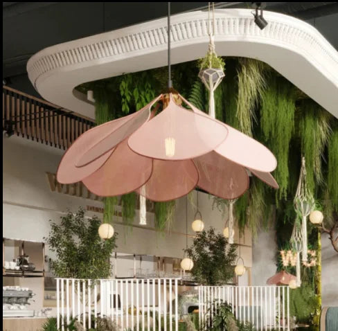 Aurora Bloom Petal Pendant Light with Elegant Floral Glow - OpalDwell