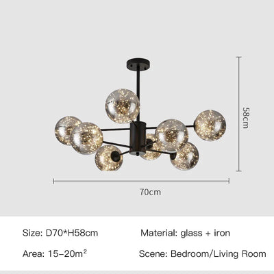 Aurene Glass Globe Chandelier By OpalDwell Modern Lighting OpalDwell