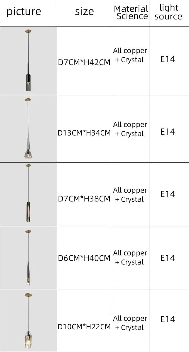 Asterra Premium Full Copper K9 Crystal LED Pendant Lights - OpalDwell