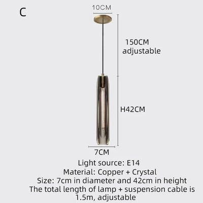 Asterra Premium Full Copper K9 Crystal LED Pendant Lights - OpalDwell