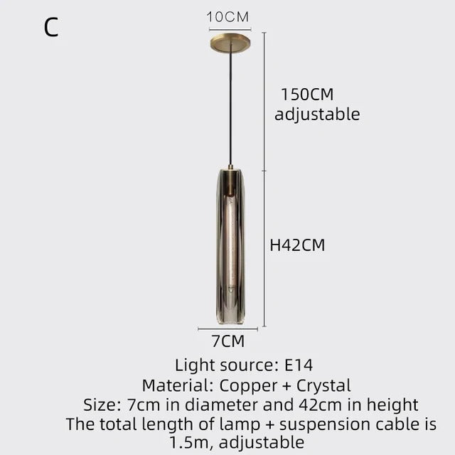 Asterra Premium Full Copper K9 Crystal LED Pendant Lights - OpalDwell