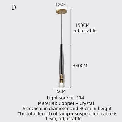 Asterra Premium Full Copper K9 Crystal LED Pendant Lights - OpalDwell