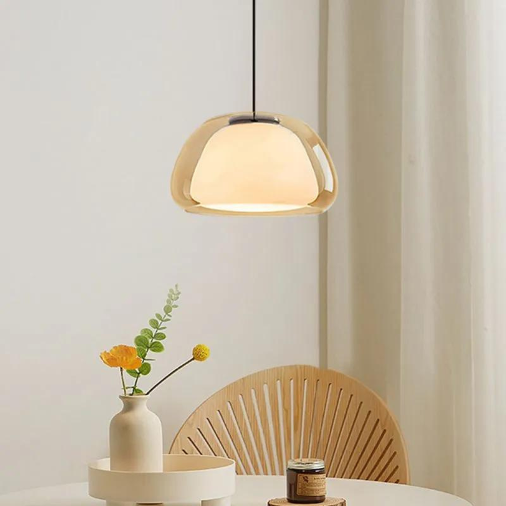 Luminex | Double Glass Dome Pendant Light With Soft Glow - OpalDwell