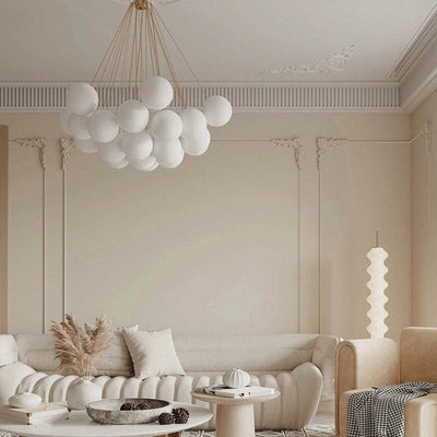 Lumisora Glass and Metal Pendant Light for Living Room - OpalDwell