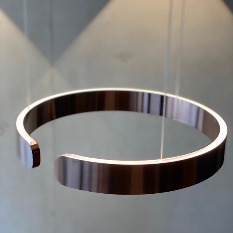 LyraHalo Round LED Pendant Light With Metal Construction For Living And Dining OpalDwell