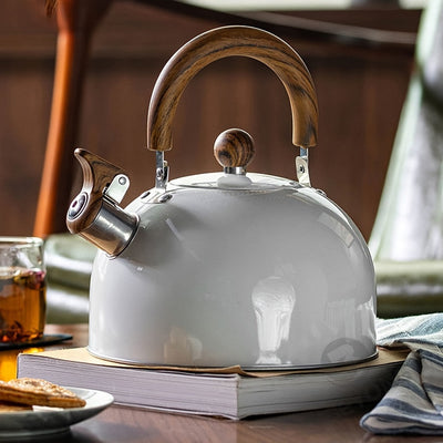 AuricKettle 3L Whistling Kettle With Wooden Handle - OpalDwell