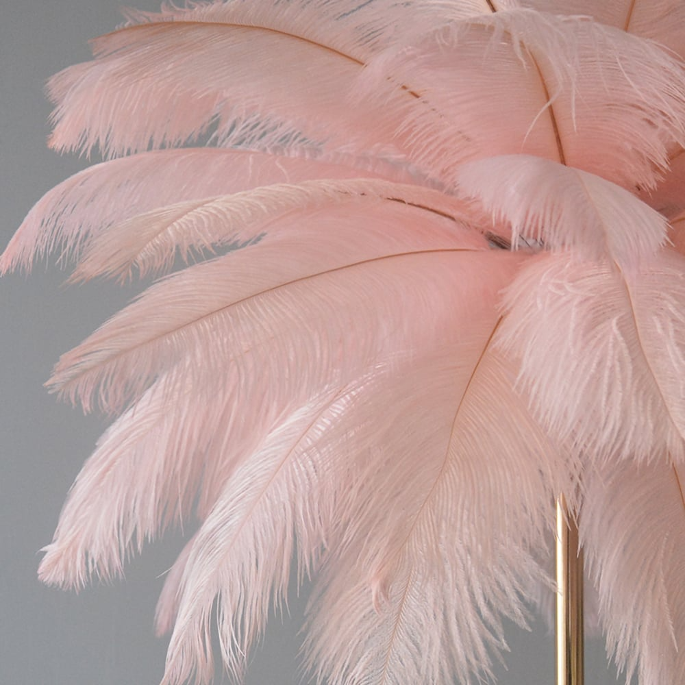 Aurelia Glow Gilded Art Deco Feather Table Lamp Warm Ambient Light - OpalDwell