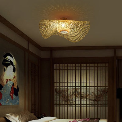 Nokari Boho Rattan Pendant Lamp Japanese Style Warm Glow OpalDwell