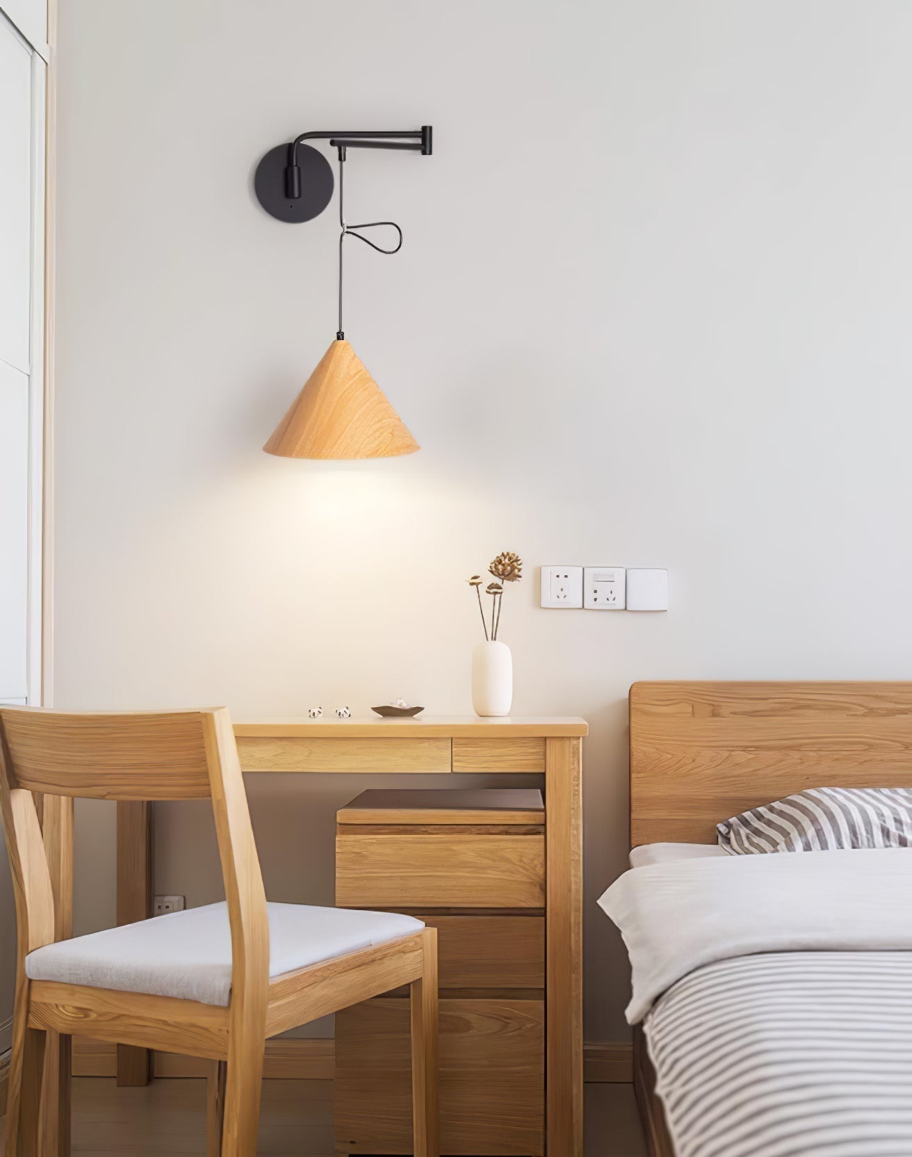 Aeron Swing-Arm Wall Lamp With Adjustable Reading Light - OpalDwell