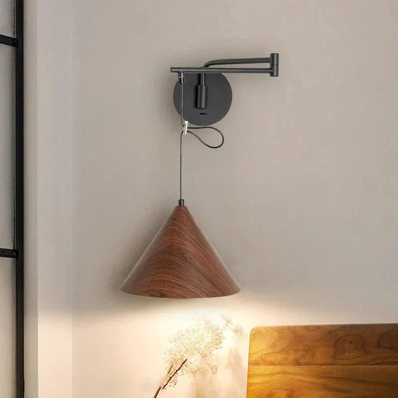 Aeron Swing-Arm Wall Lamp With Adjustable Reading Light - OpalDwell
