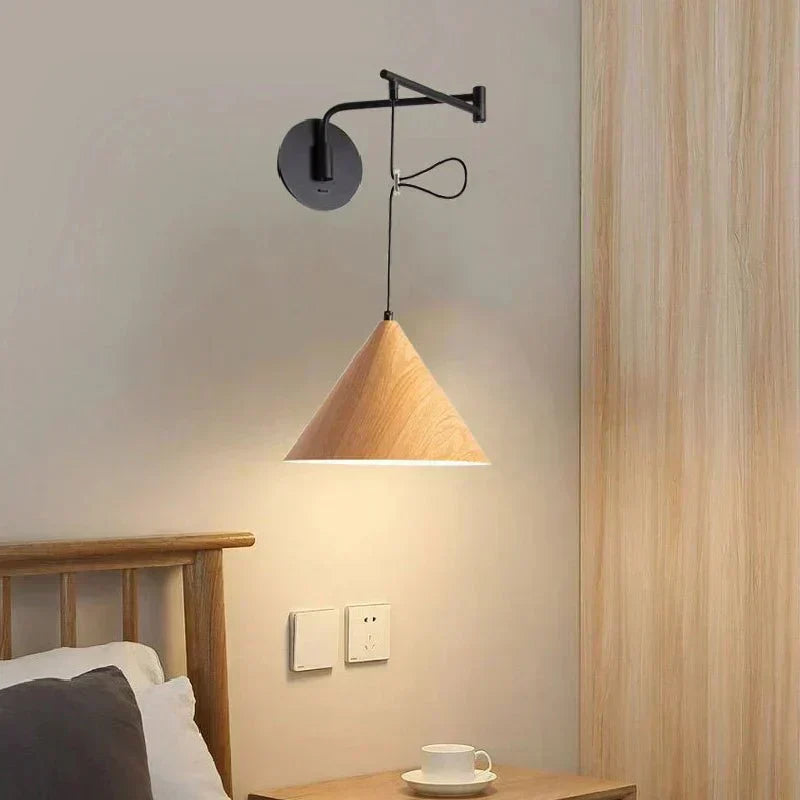 Aeron Swing-Arm Wall Lamp With Adjustable Reading Light - OpalDwell
