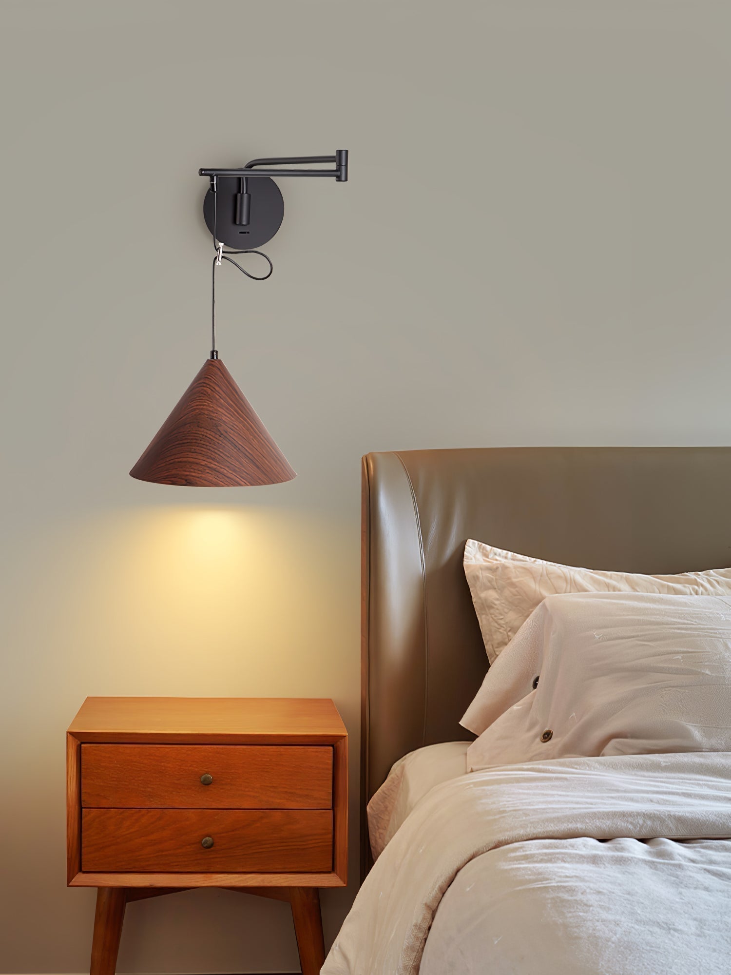 Aeron Swing-Arm Wall Lamp With Adjustable Reading Light - OpalDwell