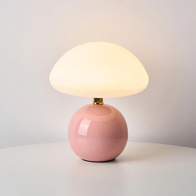 Lumora Cream Mushroom Lamp For French Bauhaus Ambience - OpalDwell