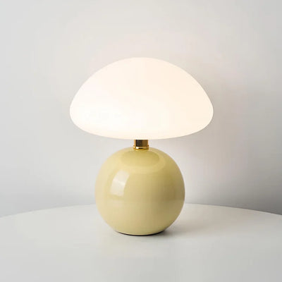 Lumora Cream Mushroom Lamp For French Bauhaus Ambience - OpalDwell