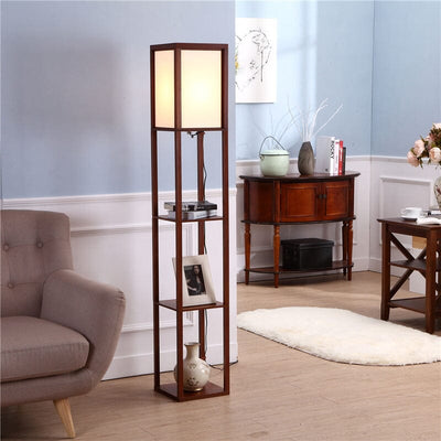 Rowan | Floor Lamp With Shelves OpalDwell