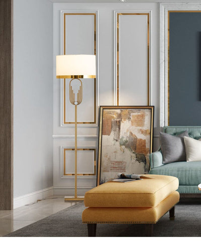 Aurelia | Art Deco Floor Lamp in Gold OpalDwell