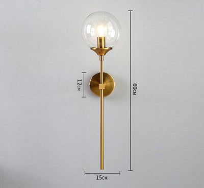 Glass Torch Wall Light in Brass | OpalDwell - OpalDwell