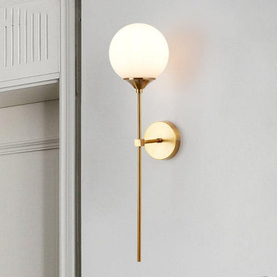 Glass Torch Wall Light in Brass | OpalDwell - OpalDwell
