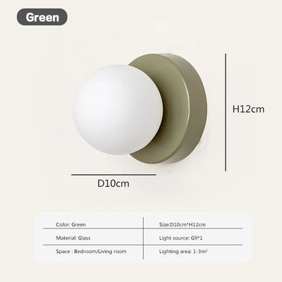 LumoVela Slim Glass Orb Wall Light Nordic LED Sconce - OpalDwell