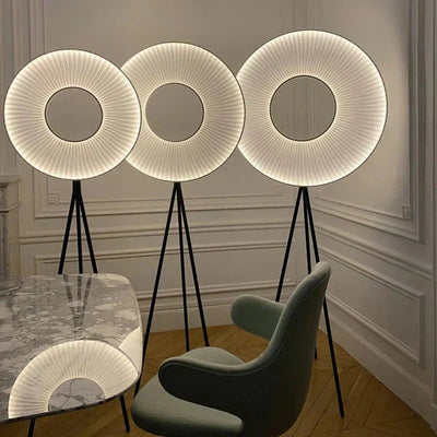 HaloSphere Floor Lamp Modern Minimalist Ambient Lighting OpalDwell