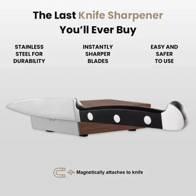 EdgeFlow Dual Grit Rolling Knife Sharpener for Kitchen Restores Sharp Blades - OpalDwell